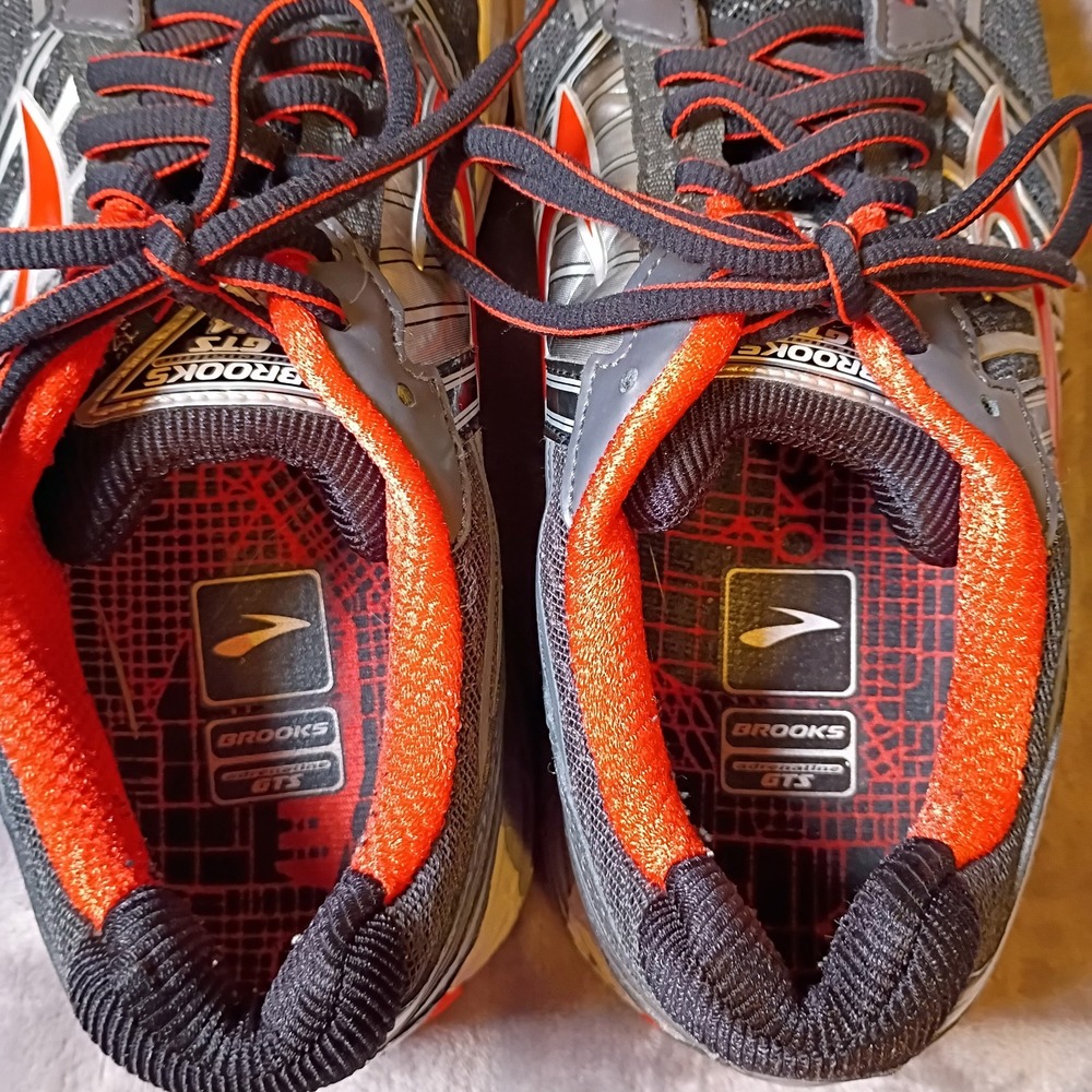Brooks Adrenaline GTS 14 Mens 8.5 Running Shoes Black Silver Red 1101581D081 Y2K - Picture 4 of 9